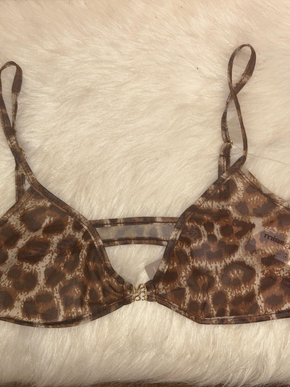 NWT Missguided Leopard Print Brown Bralette with Front Clasp